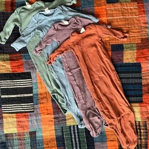 Kate Quinn newborn gowns lap neck top stitch knotted melange rib